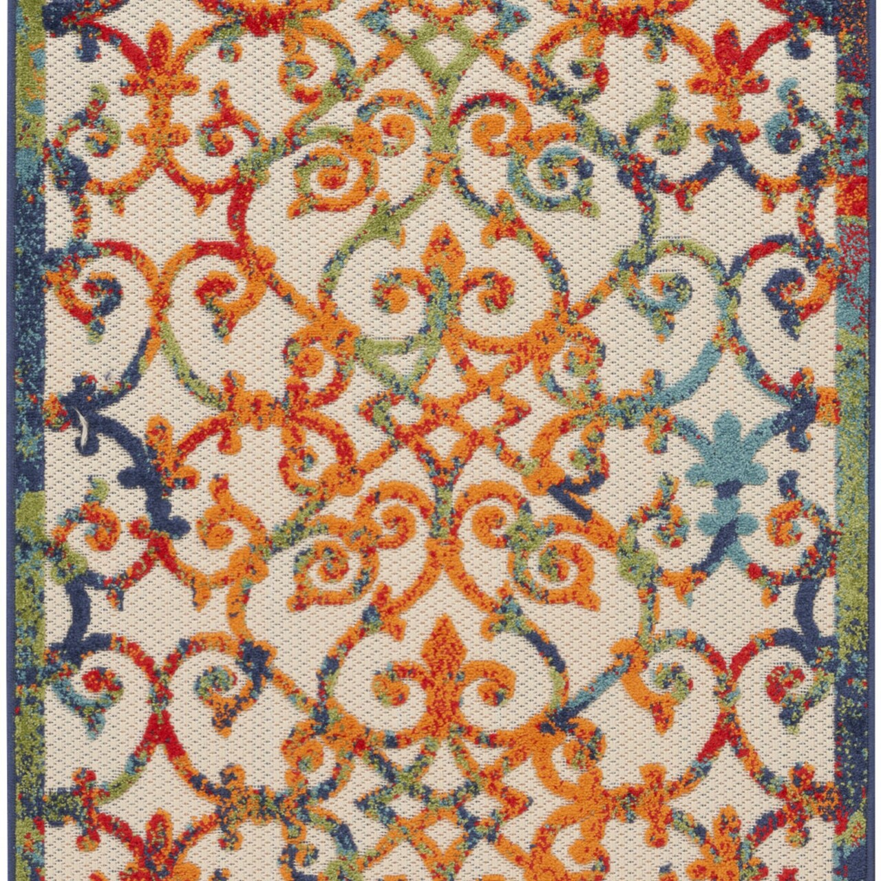 Edge Collections - 3' x 5' - Multicolor - Inviting Damask Area Rug for Indoor and Outdoor Use - 1 Piece